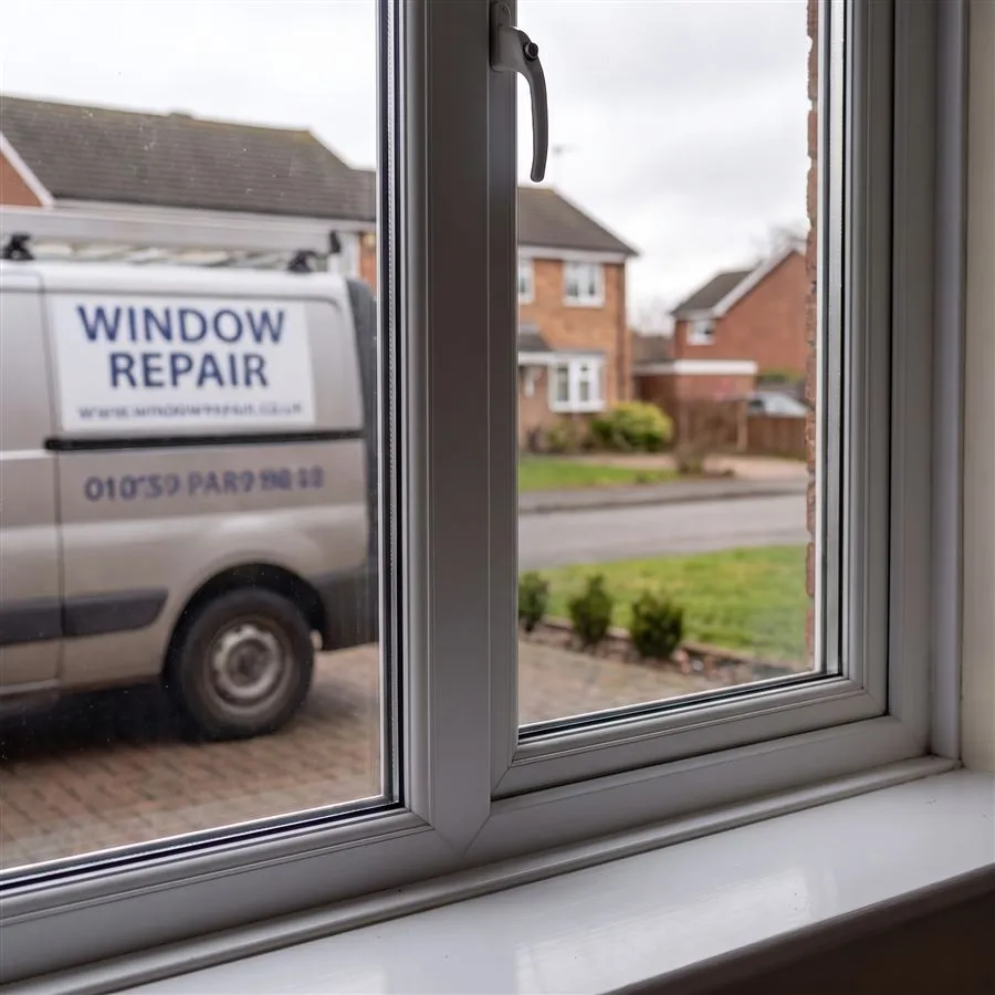 Smashed Window Reglazed, after repair