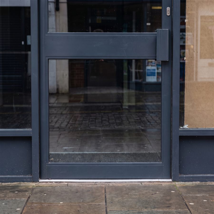 Toughened shop door glass - completed by the PrimeFab team